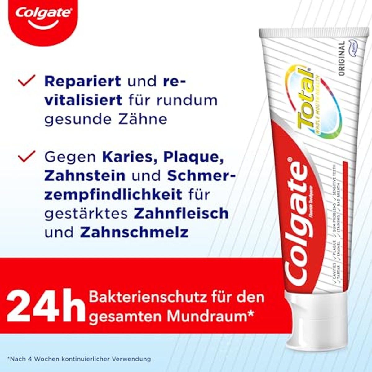 Colgate Total Aktiver Schutz Original Tandpasta 3 x 75 ml - Voordeelverpakking