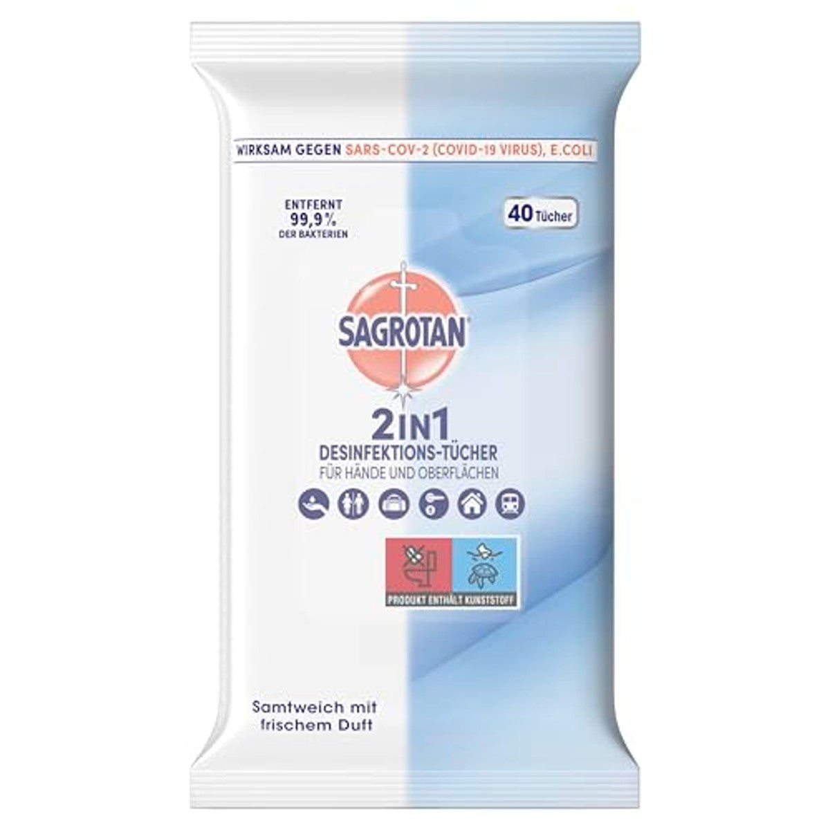 Sagrotan 2-in-1 desinfectiedoekjes 1 x 40 doekjes - 3-pack
