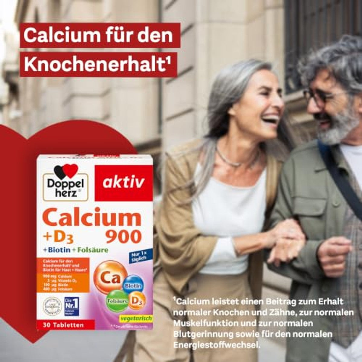 Doppelherz Calcium 900 + D3 + biotine – foliumzuur – Doppelherz
