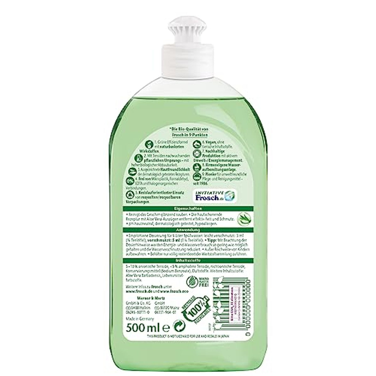 FROSCH Aloë Vera spoellotion handafwasmiddel 500 ml – FROSCH