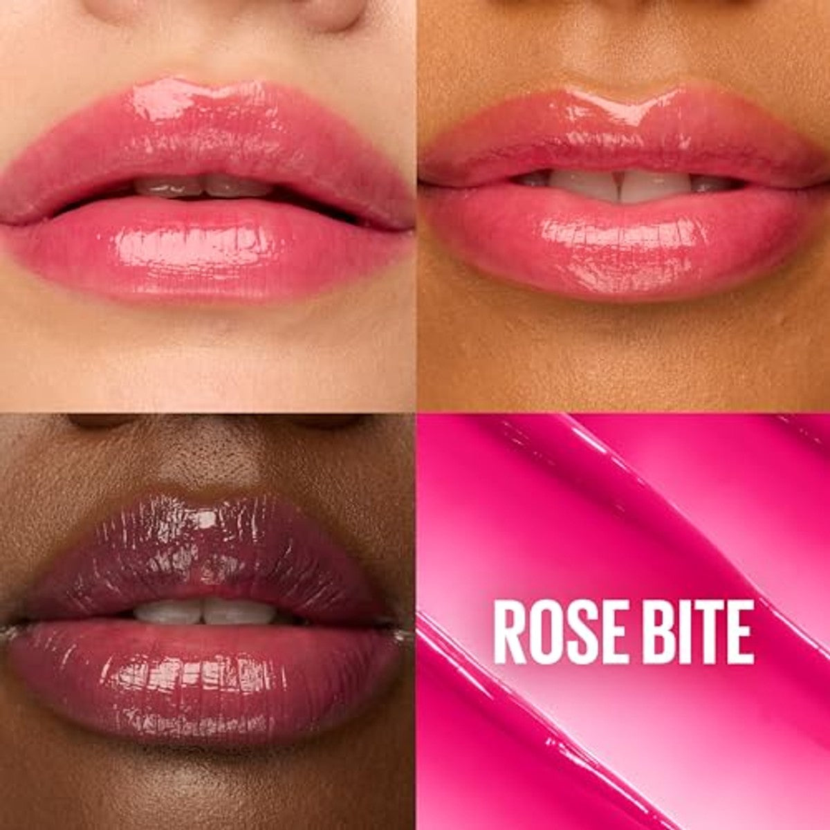 Maybelline New York Lip Tint, opbouwbare lippenbalsem, hydraterende oliebalsem voor merkbaar gladdere lippen, wazige matte afwerking, Lifter Glaze, kleur: Rose Bite (verpakking van 2) – MAYBELLINE