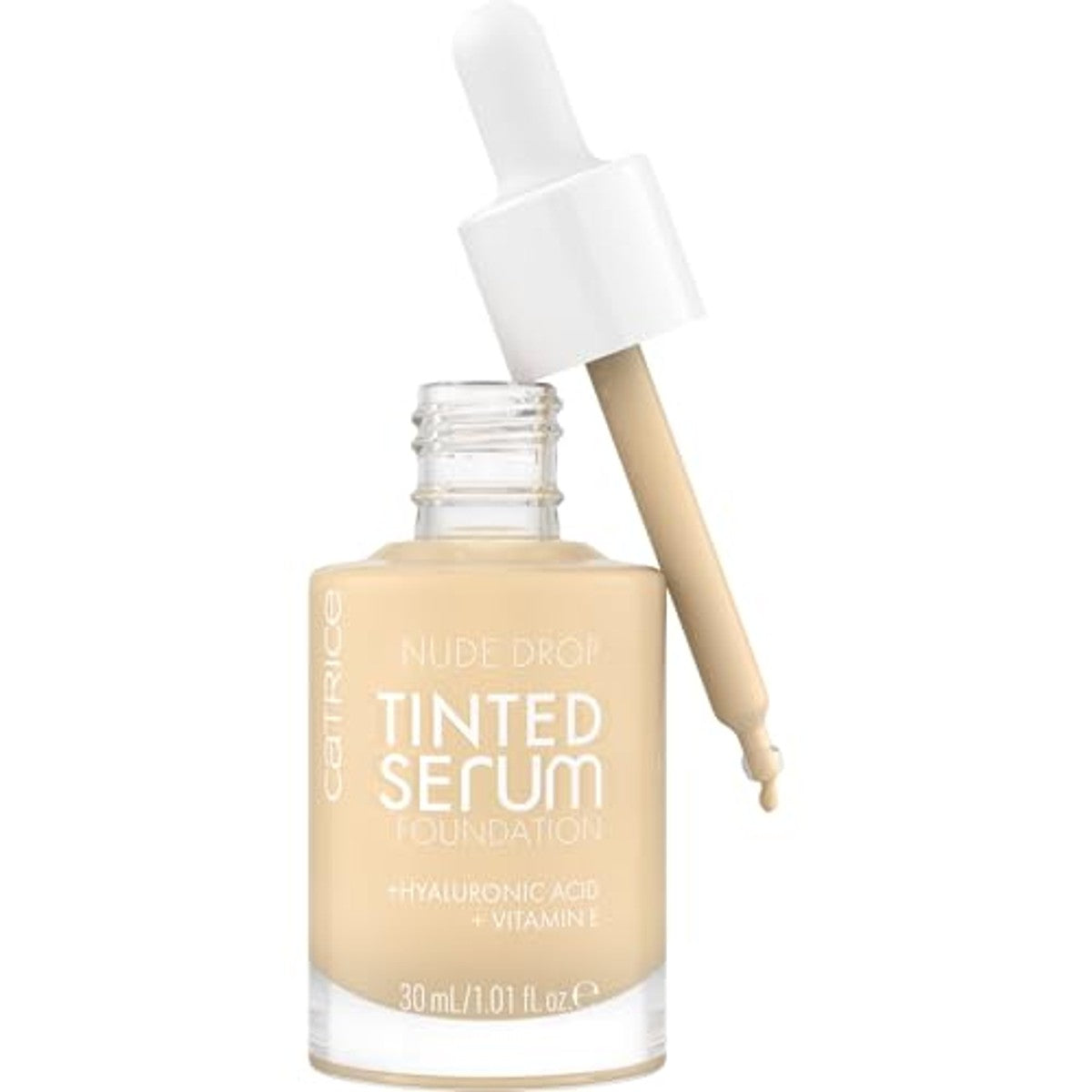Catrice Nude Drop Tinted Serum Foundation, nr. 010N, nude, langdurig, matterend, natuurlijk, voor de gevoelige huid, veganistisch, olievrij, zonder parfum, zonder alcohol, per stuk verpakt (30 ml) | Langdurige grip, hydraterend effect – Catrice Cosmetics