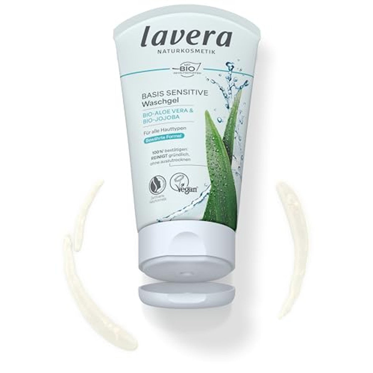lavera Basis Sensitiv Wasgel Bio Aloë Vera & Jojoba 6 x 125 ml - Voordeelverpakking
