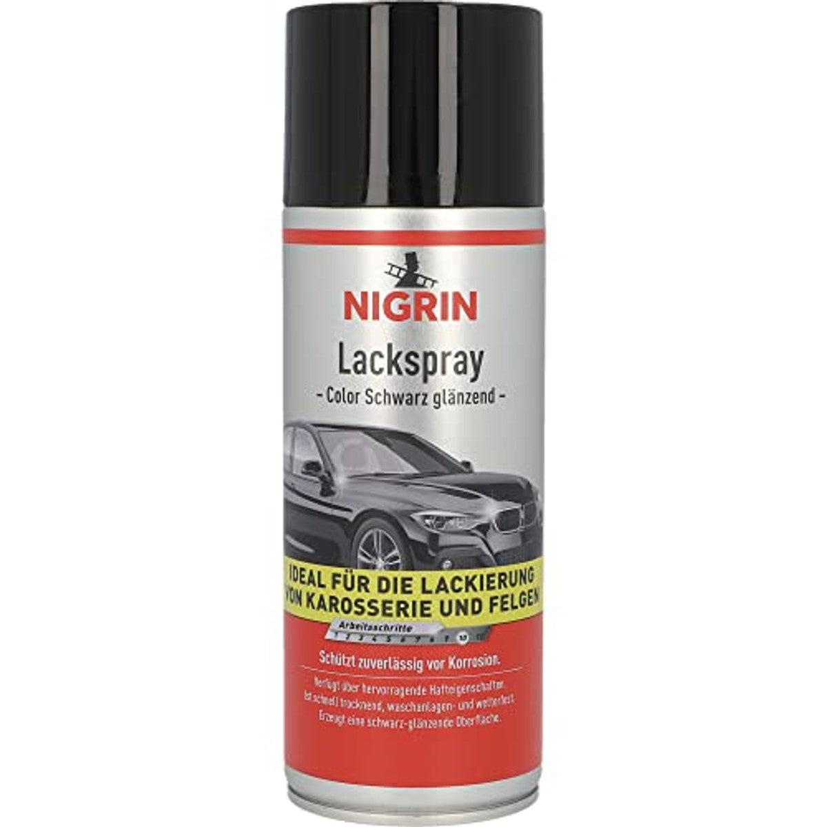 NIGRIN Lakspray zwart glanzend 6 x 400 ml – foto 3