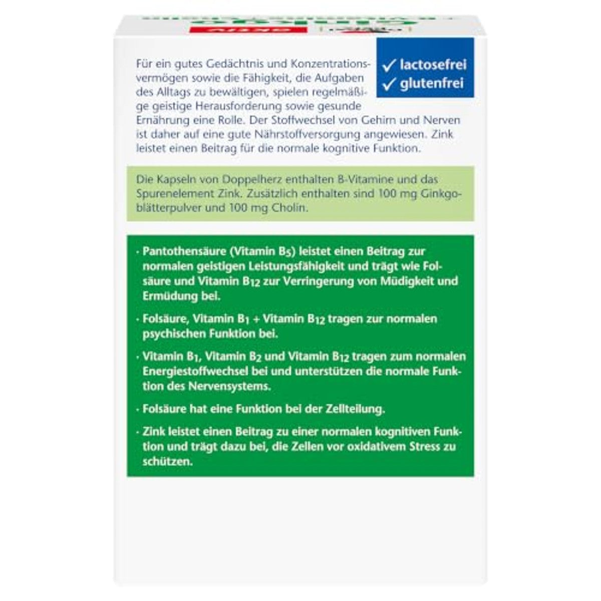 Doppelherz Ginkgo + B-vitamine + Choline 120 Capsules - 3-pack
