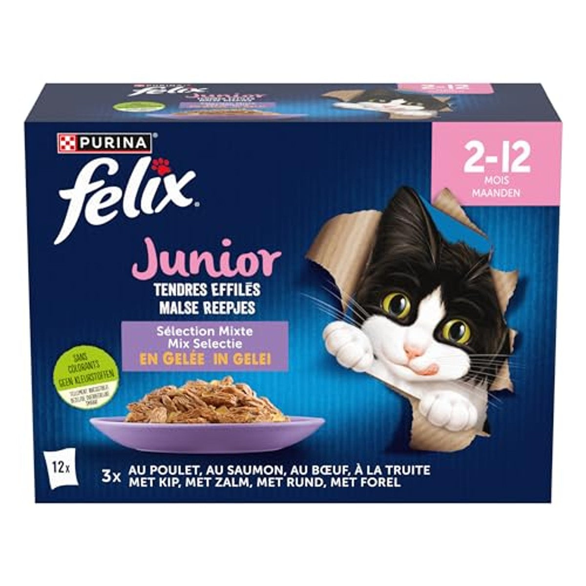 Purina Felix Junior kattenvoer in gelei gemengde selectie 12 x 85 g – foto 3