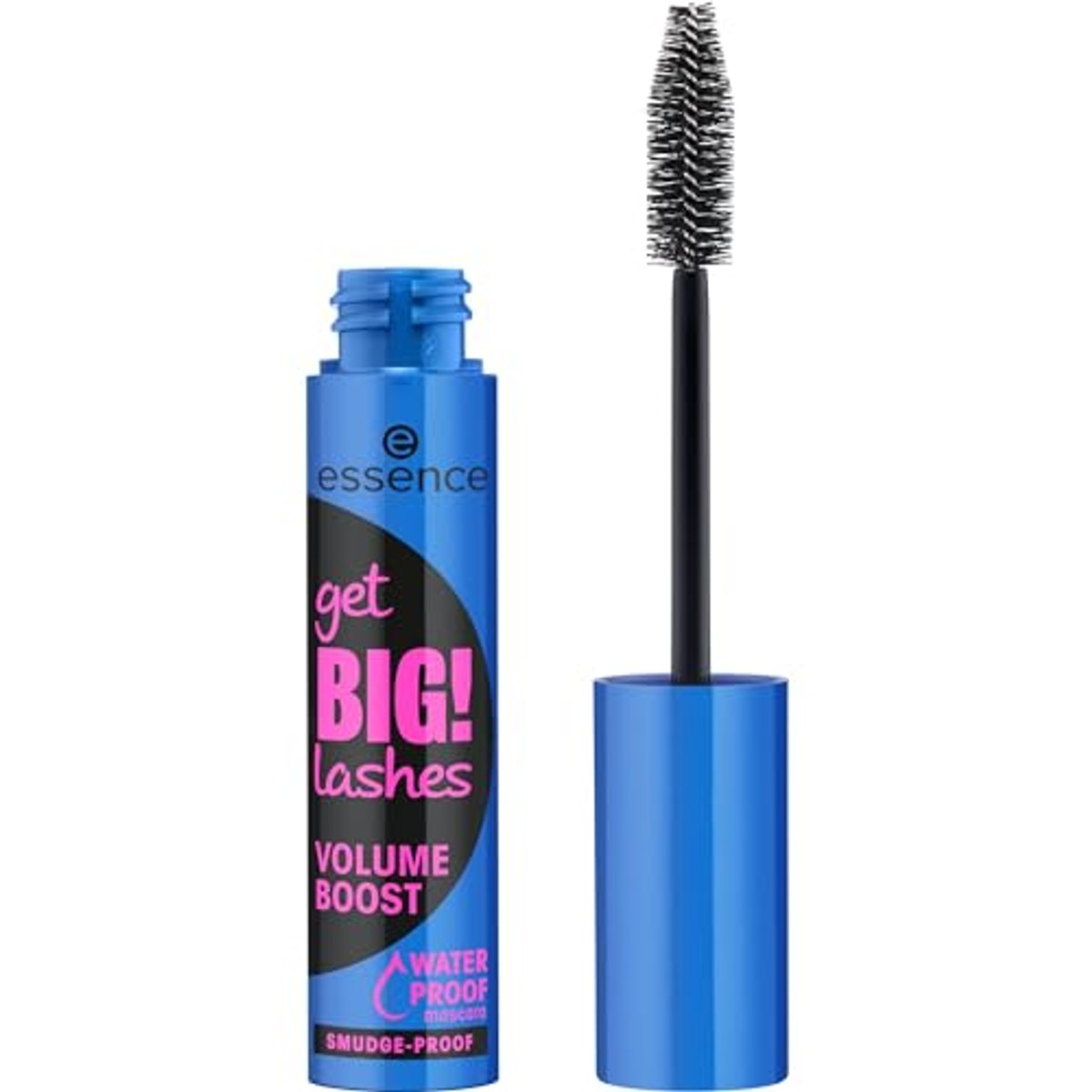 essence get BIG! Lasshes Volume Boost Waterbestendige mascara, zwart, langdurig, volumegevend, zwaaigevend, veganistisch, waterbestendig, zonder microplastic deeltjes, nanodeeltjes, per stuk verpakt – Essence Cosmetics