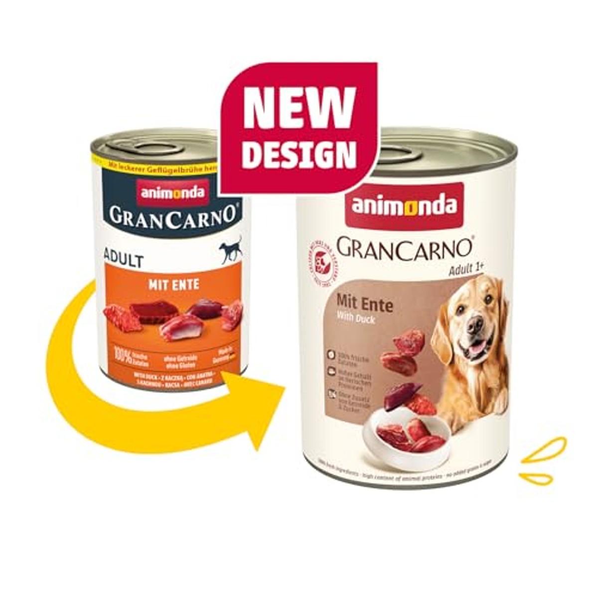 Animonda Grancarno Adult Natvoer voor honden, 6 x 400 g | Natvoer voor honden voor volwassen dieren, natvoer voor honden met verse, vlezige ingrediënten zonder granen en suiker – Grancarno