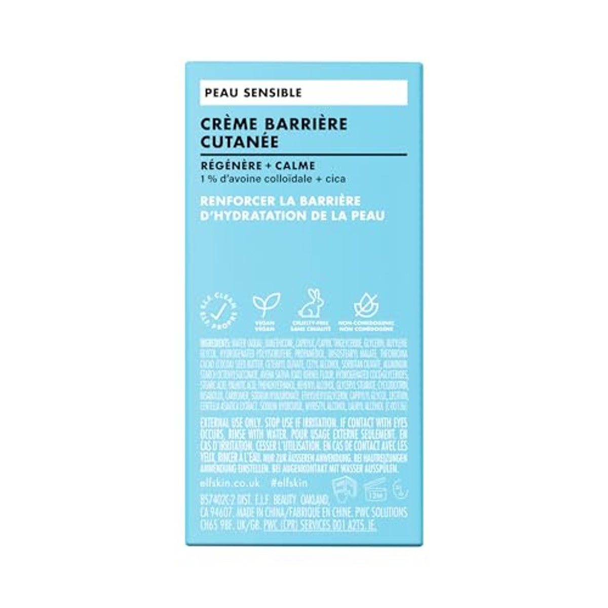 e.l.f. Skin Holy Hydration! Barrier Goals Cream Mini, rijke gezichtscrème voor vochtverzorging en kalmering, vermindert roodheid zichtbaar, veganistisch en dierproefvrij – e.l.f.