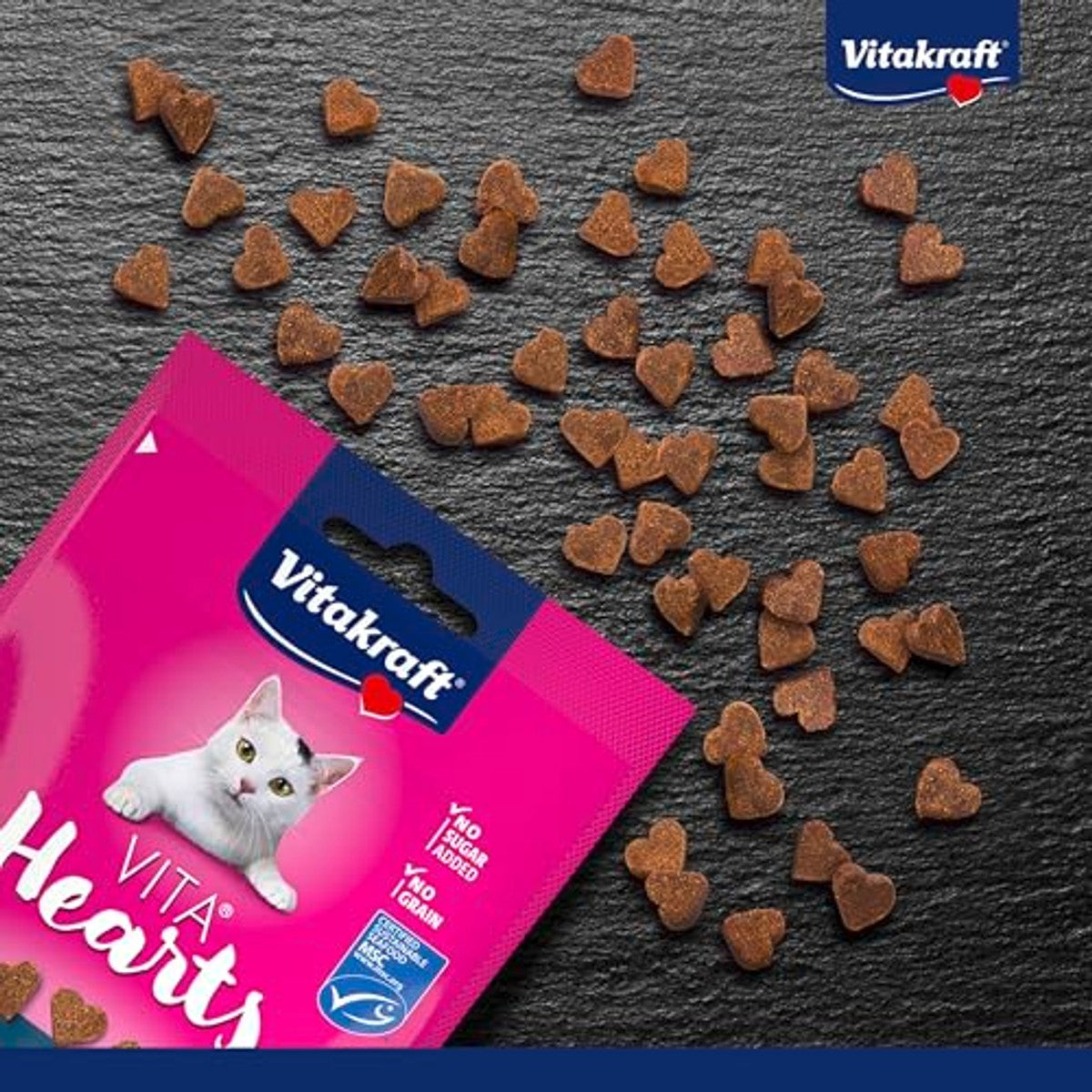 Vitakraft Vita Hearts kattensnack zalm 1 x 40 g - 3-pack
