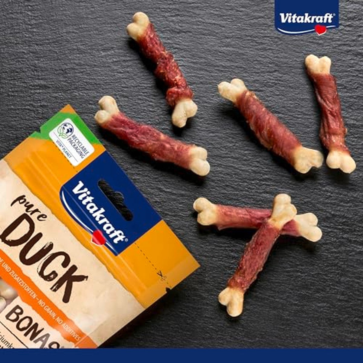 Vitakraft Pure Duck Bonas hondensnack eend 8 x 80 g - 6-pack – foto 3