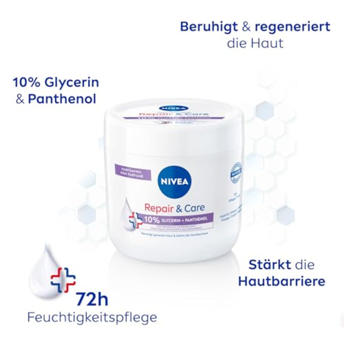 Nivea Repair & Care Parfumvrije crème 3 x 400 ml - Voordeelverpakking