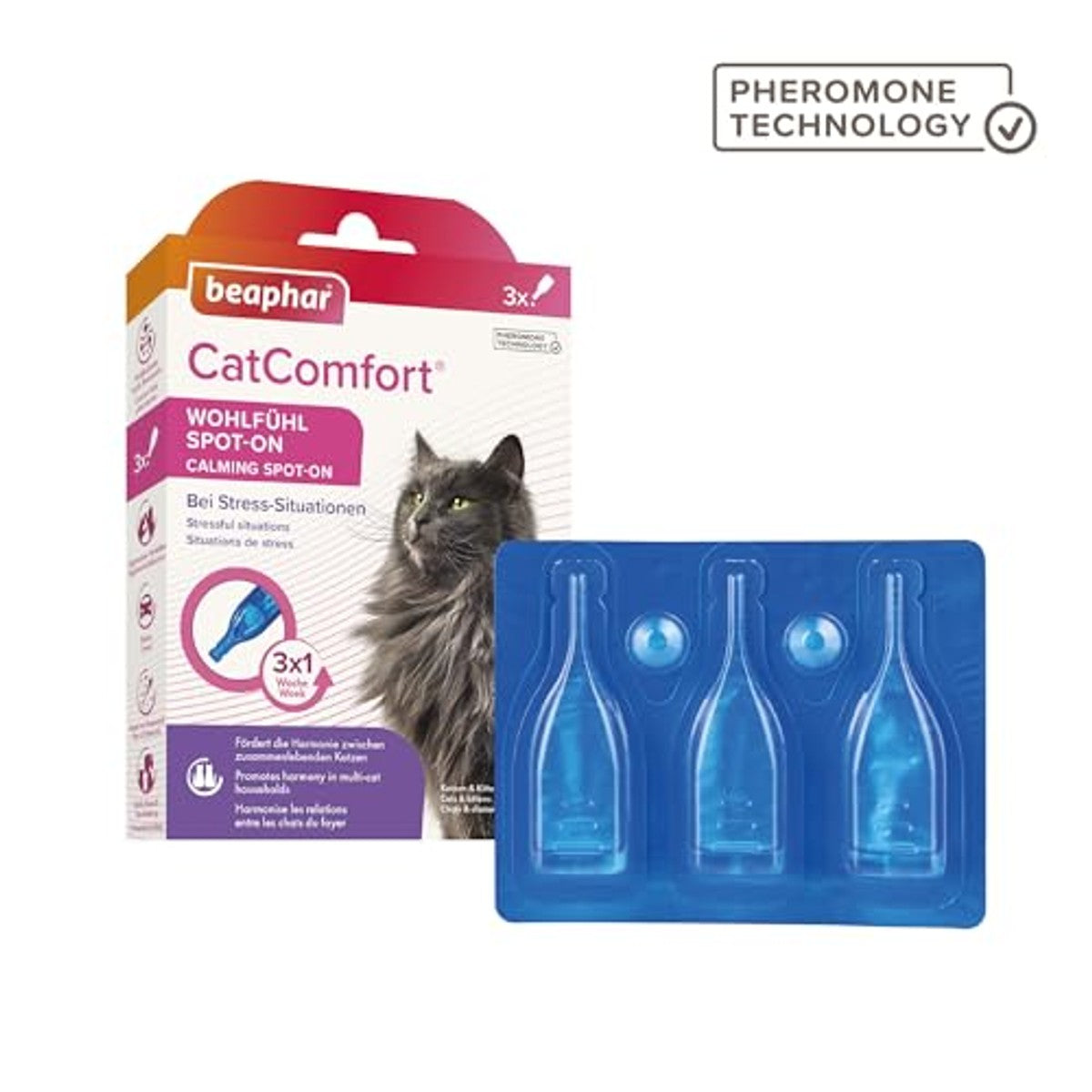 Beaphar CatComfort Spot-On kalmerend voor katten, 3 x 0,55 ml - 6-pack