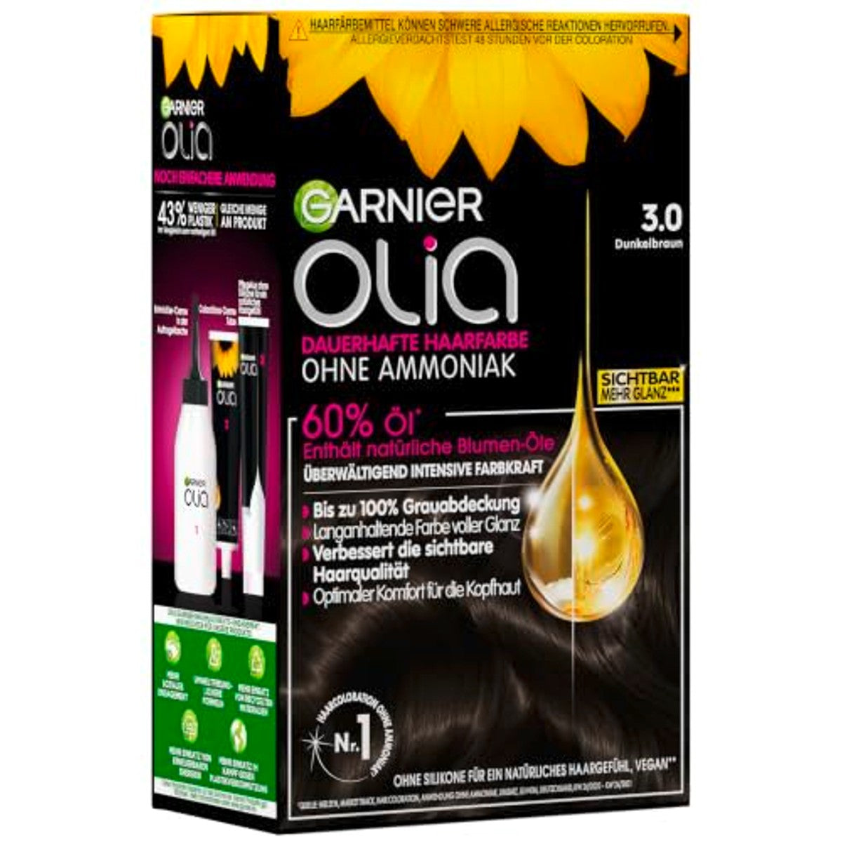 Garnier Olia 3.0 Donkerbruin Haarkleuring 3 x 1 stuk – Garnier