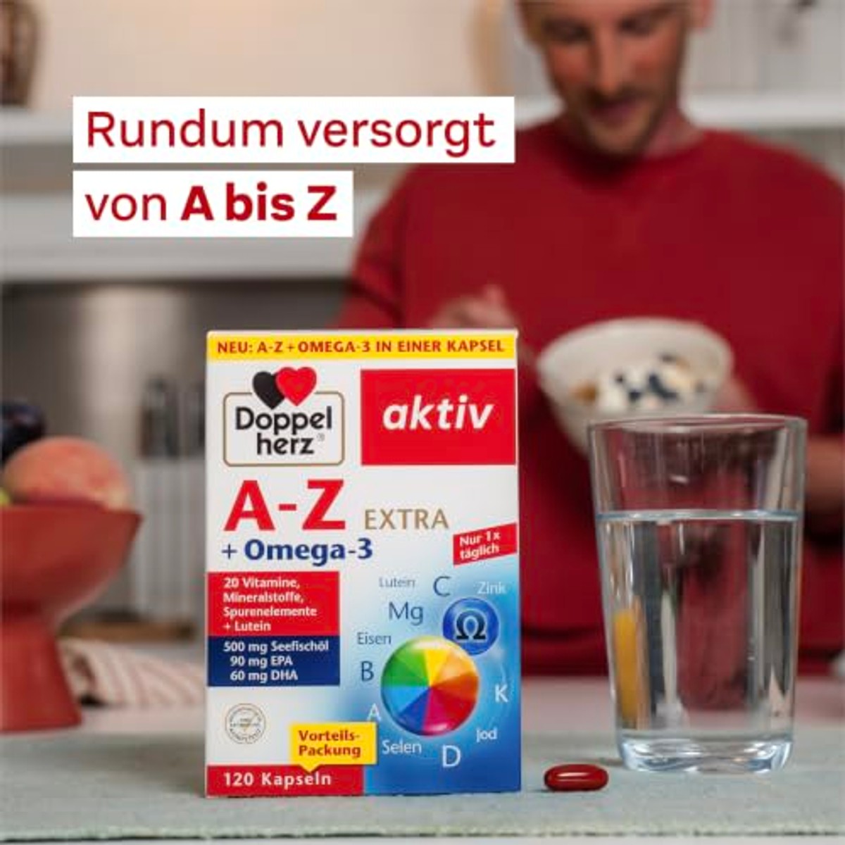 Doppelherz A-Z + Omega-3 Extra Multivitamine 120 Capsules - 6-pack