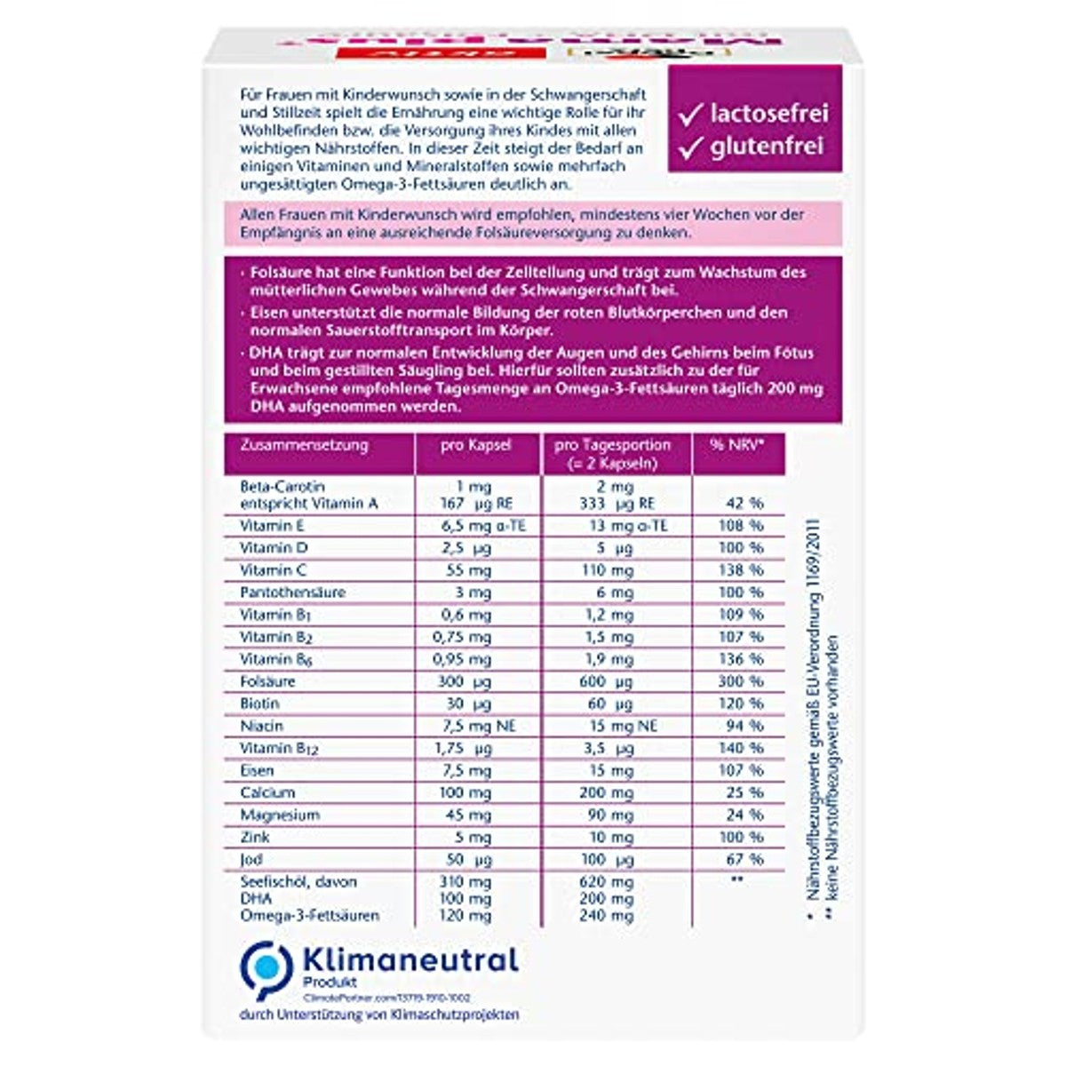 Doppelherz Mama Plus met DHA + Foliumzuur 120 capsules (Verpakking van 2) - 3-pack