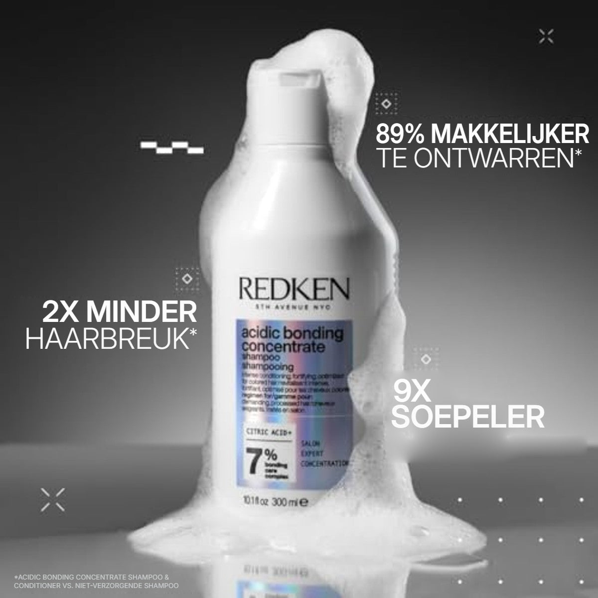 Redken Acidic Bonding Concentrate Shampoo voor Beschadigd Haar 300 ml - 6-pack – foto 3