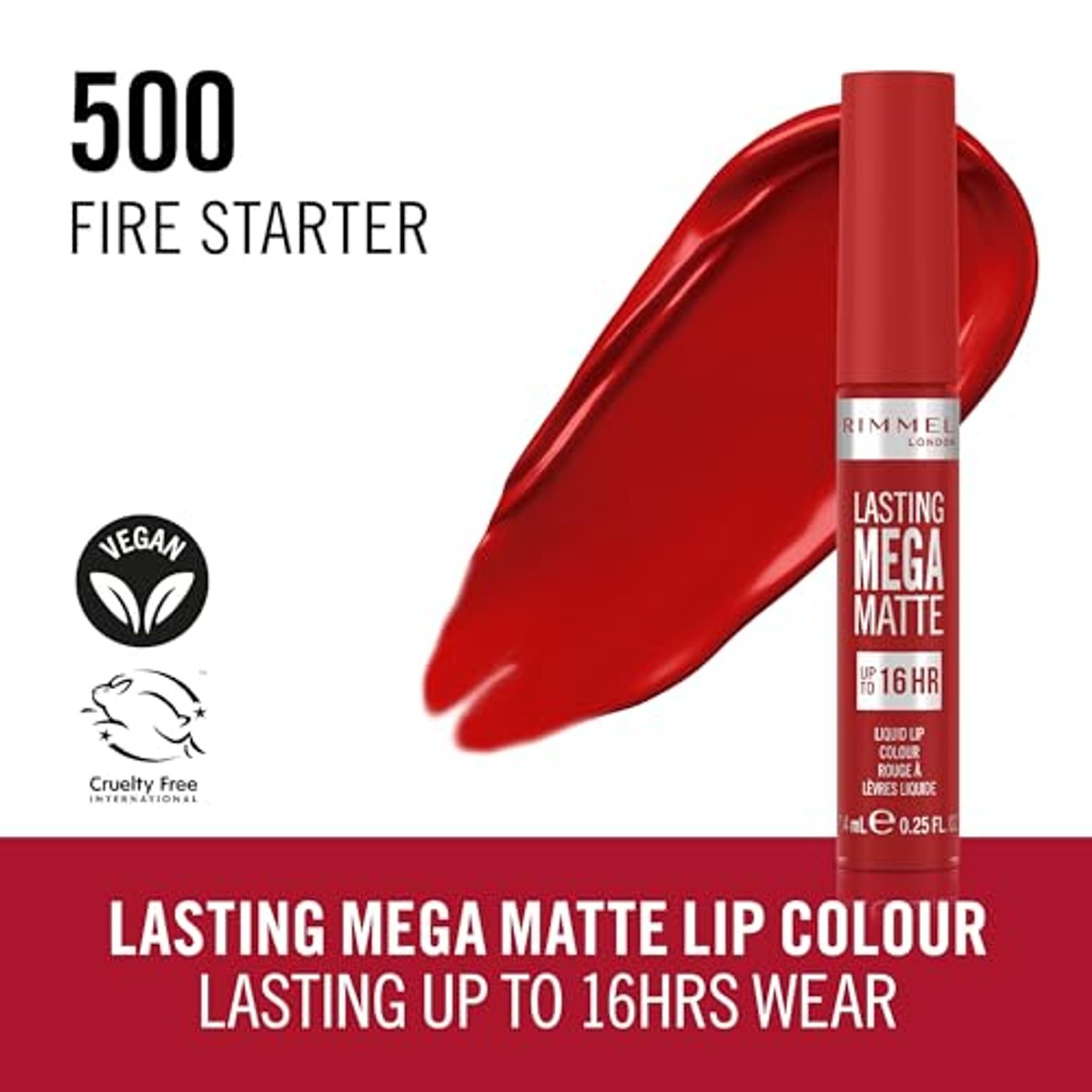 Rimmel London Lasting Mega Mat 500 Fire Starter 7,4 ml - 6 stuks