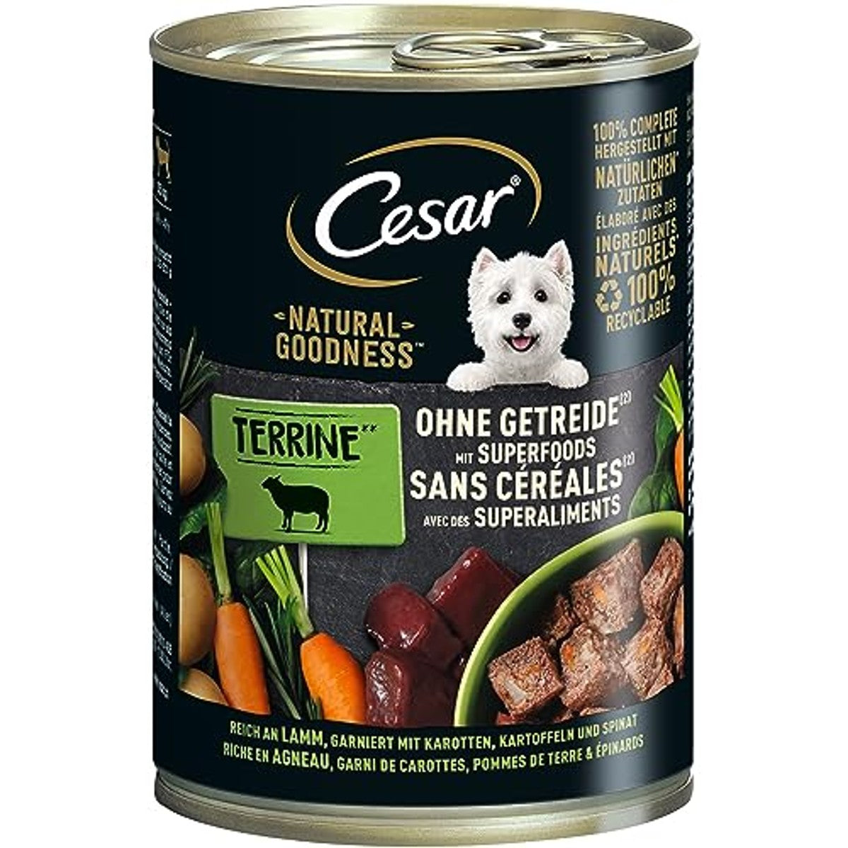 Cesar Natural Goodness hondenvoer blik lam 6 x 400 g - 6-pack