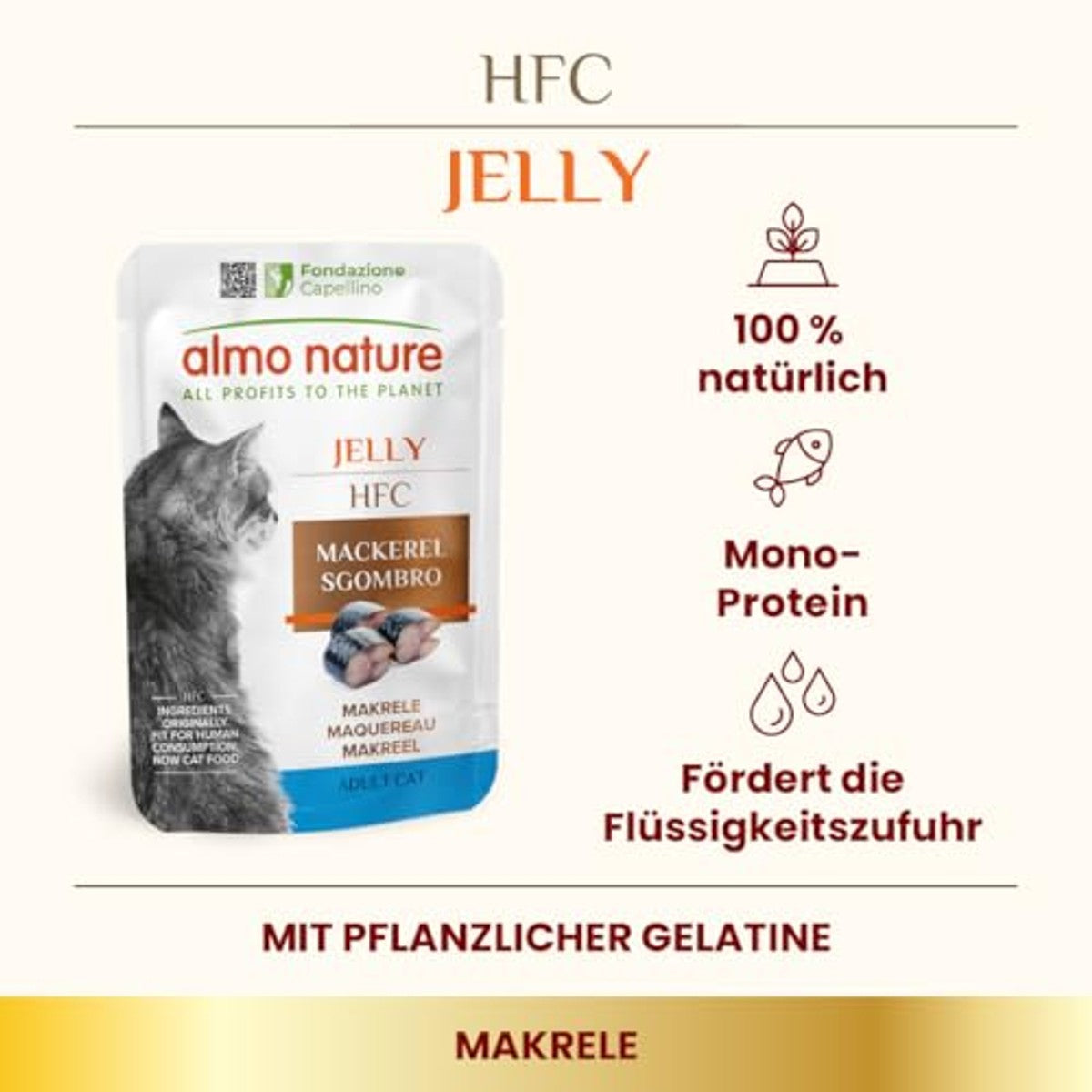 Almo Nature HFC Jelly Natvoer Makreel 24 x 55 g - 6-pack