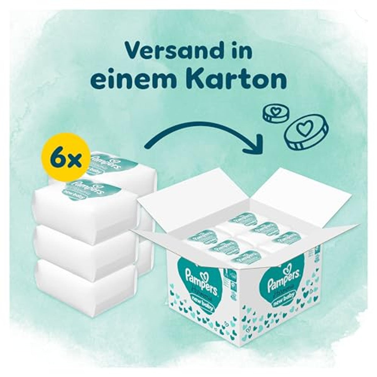 Pampers Harmonie babyluiers maat 1 (2-5 kg), 180 babyluiers – Pampers