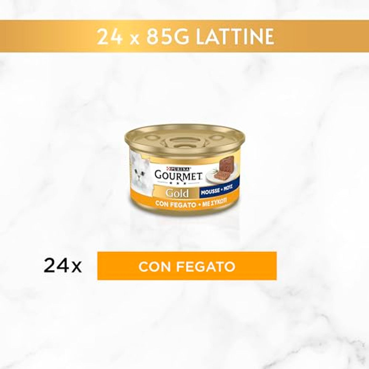 Purina Gourmet Gold vochtmousse met legering, 24 blikjes à 85 g, 24 x 85 g | Mousse met lever – Gourmet