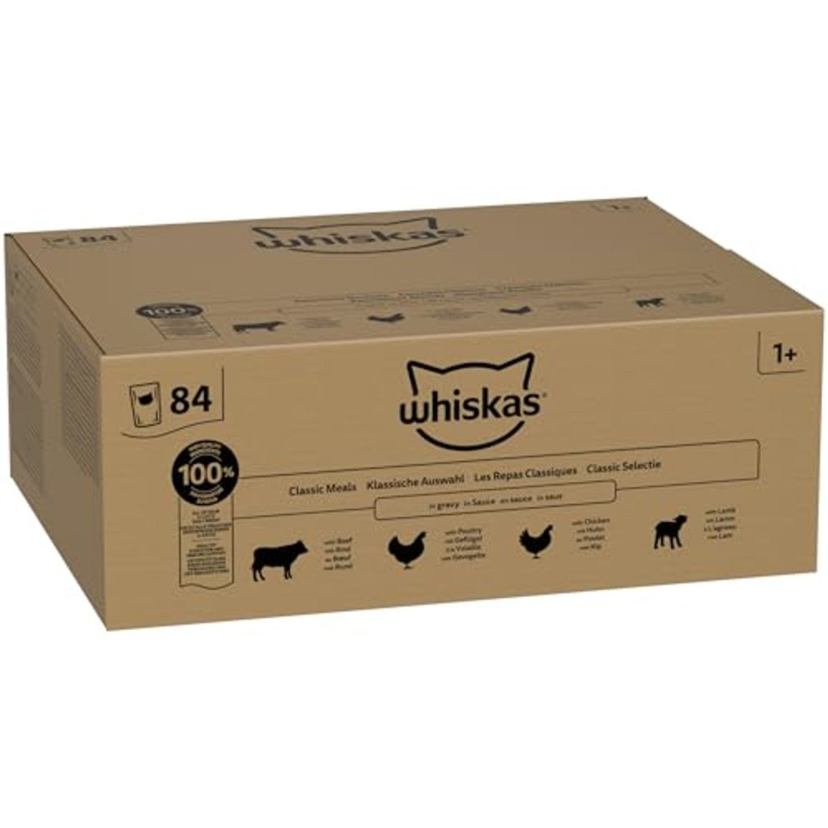 Whiskas natvoer kattenvoer klassieke selectie 84 x 85 g - 3-pack