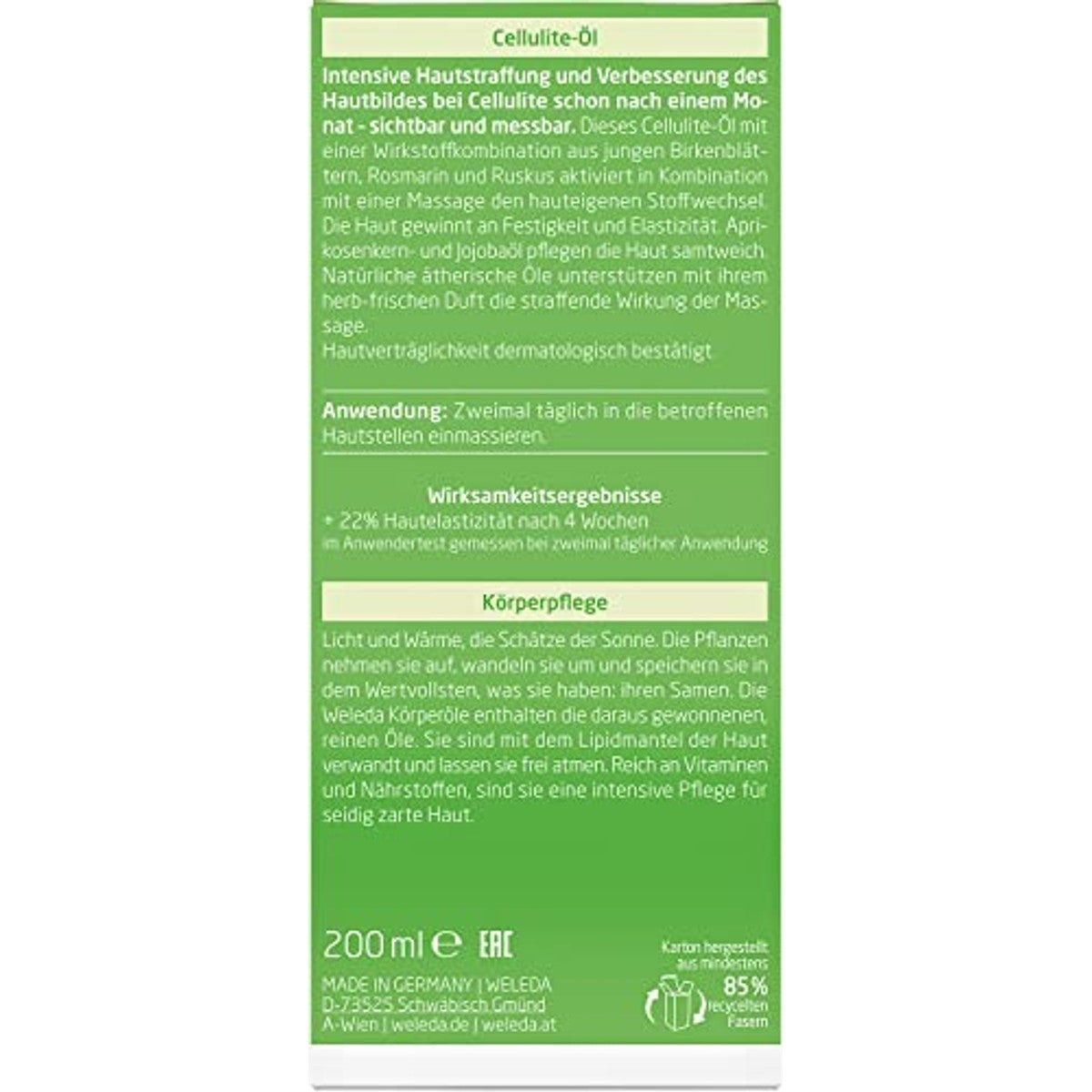 Weleda Bio Berk Anti-cellulitis Olie 200 ml