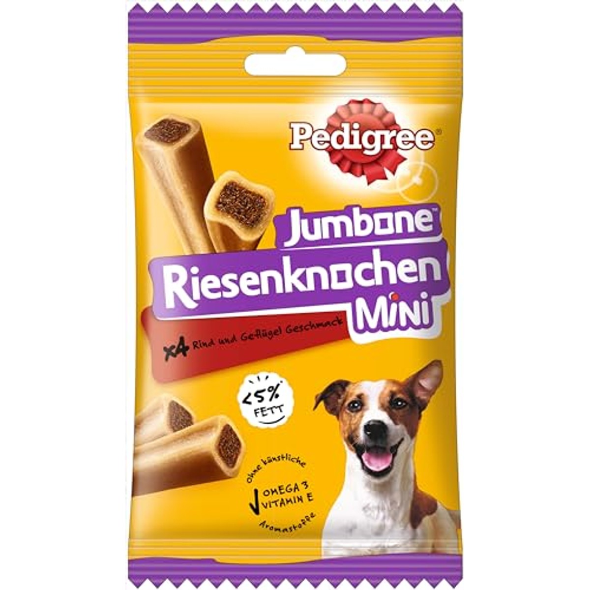 Pedigree Jumbone reuzenbotten, mini rundvlees en gevogelte, smaak, hondensnack, 8 x 4 stuks – Pedigree
