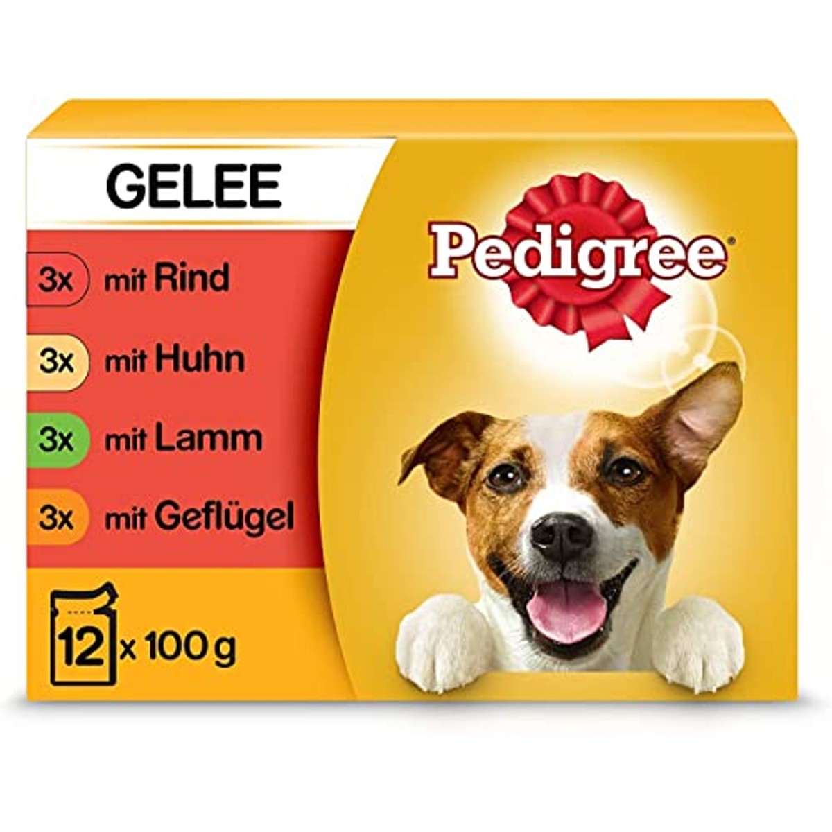 Pedigree Mars Portiezak Multipack Favourite 4 soorten in gelei met kip, rund+lever, gevogelte, lams+lever 4 x 12 x 100 g – Pedigree