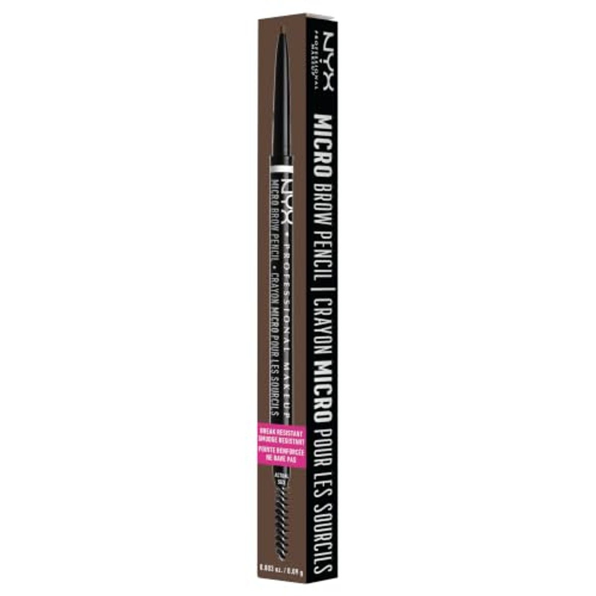NYX Professional Makeup Wenkbrauwstift, Micro Brow Pencil, dubbelzijdig met uitdraaibare wenkbrauwstift en borsteltje, waterbestendig, wenkbrauwpotlood, veganistische formule, kleur: 07 espresso – NYX PROFESSIONAL MAKEUP