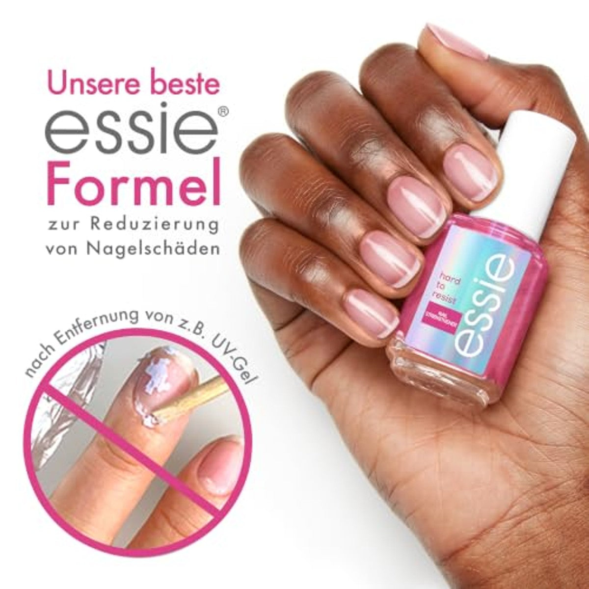 essie hard to resist Nagelverharder roze tint 13,5 ml - 3 stuks