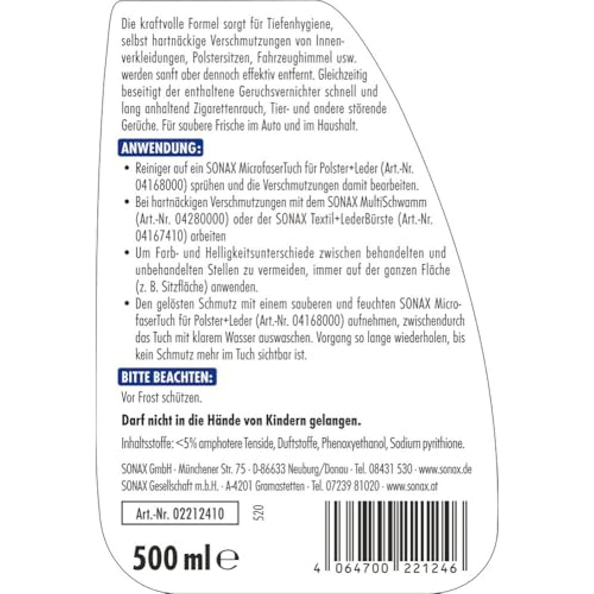 SONAX XTREME Auto-interieurreiniger 3 x 500 ml - Voordeelverpakking