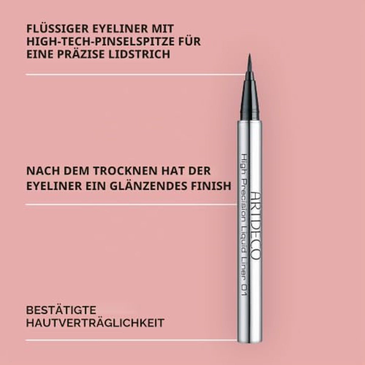 Artdeco High Precision Liquid Liner eyeliner zwart nr. 01 1 x 0,6 ml - 3-pack