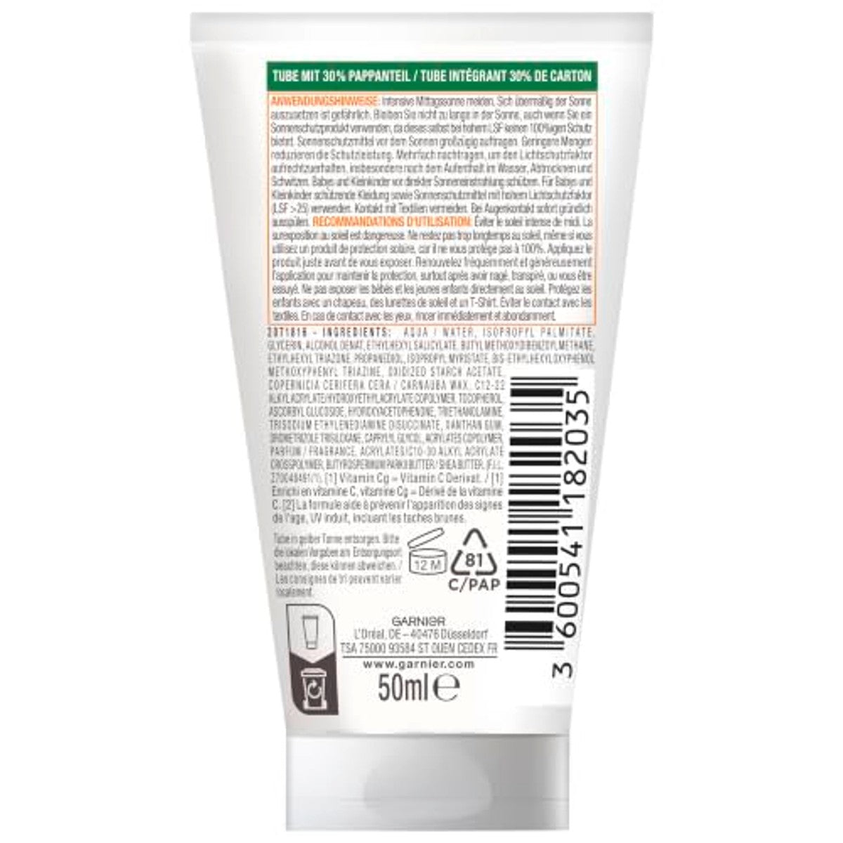 Garnier Ambre Solaire Zonnecrème SPF 30 6 x 50 ml - Voordeelverpakking