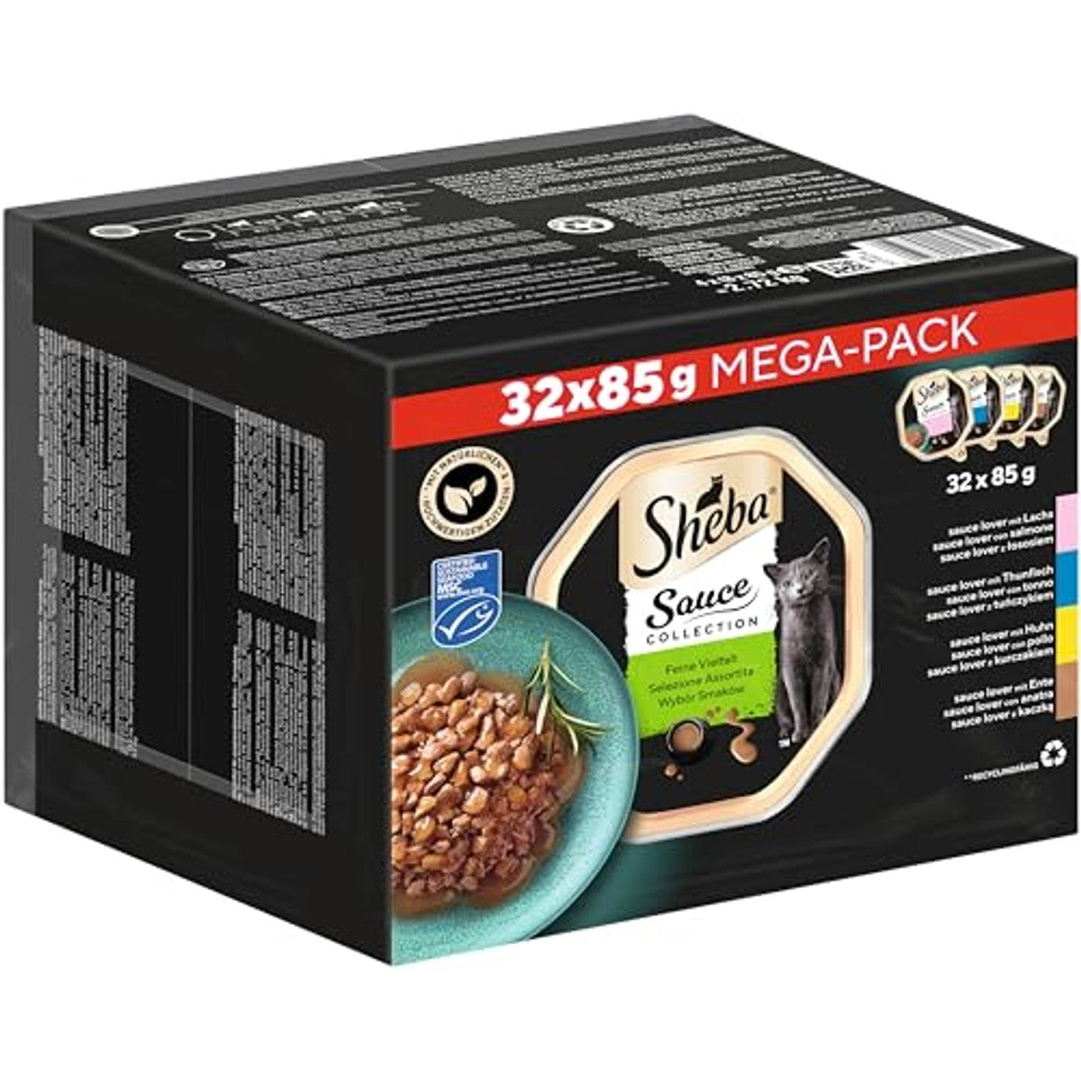 Sheba Sauce Collection natvoer kattenvoer fijne diversiteit 32 x 85 g - 6-pack