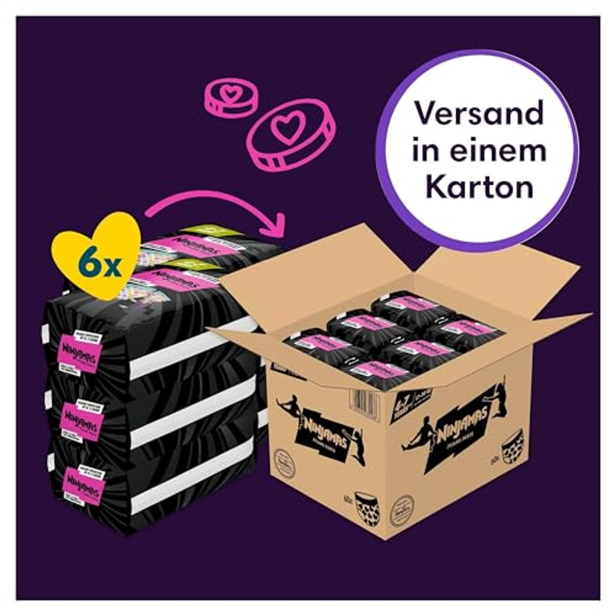 Ninjamas Pyjamabroek hart 60 pyjamabroeken 7 jaar 17-30 kg – Ninjamas