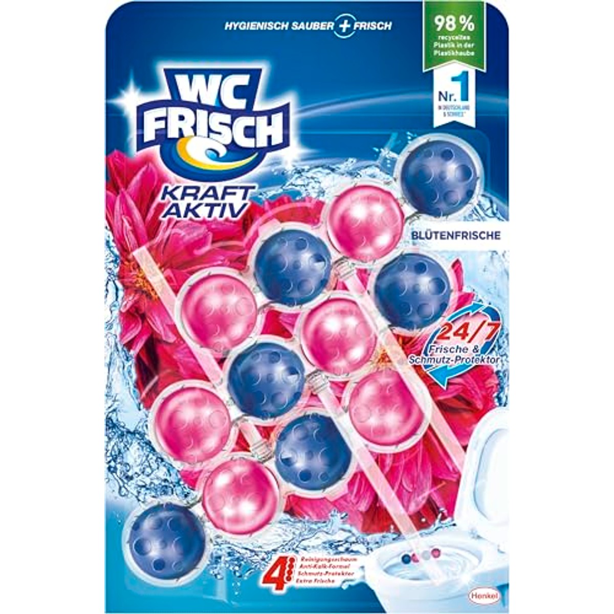 WC-Frisch Kraft Aktiv geurspoeler bloemen-frisheid set van 3 – WC-Frisch