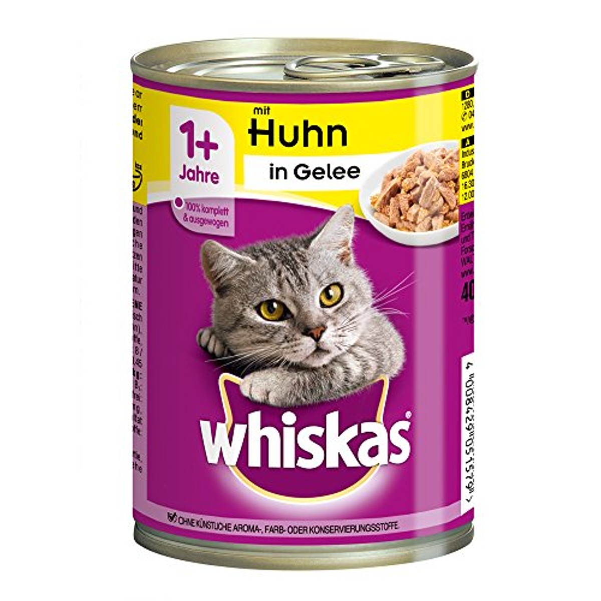 Whiskas natvoer kattenvoer Adult 1+ met kip in gelei 12 x 400 g - 3-pack