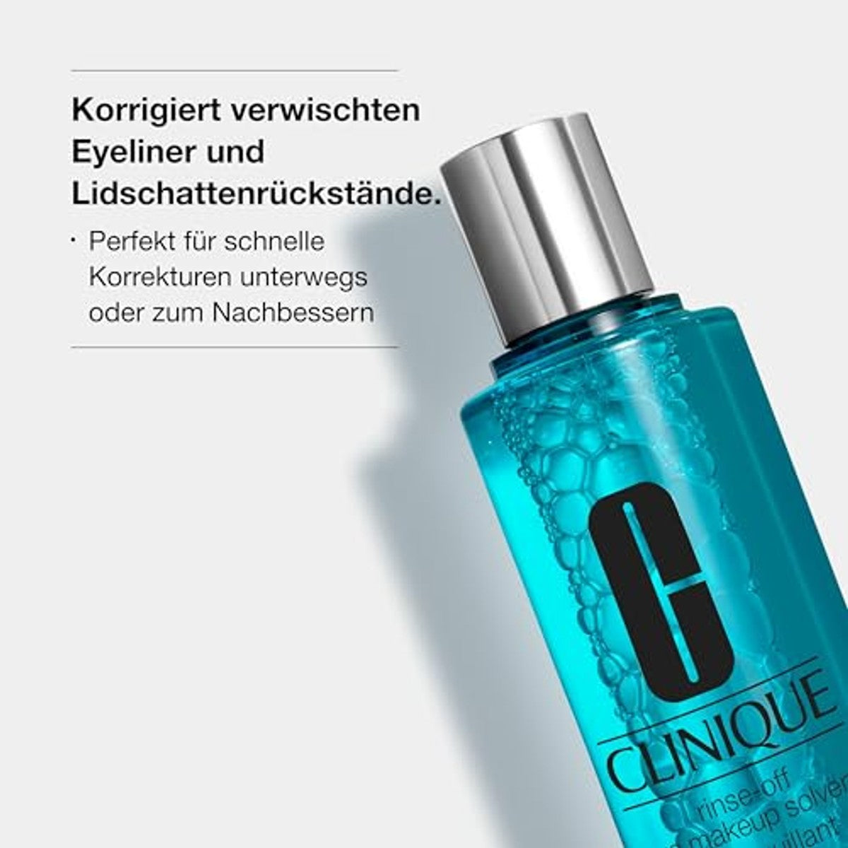 Clinique Rinse-Off Eye Makeup Solvent | Sanfter Augen-Make-up-Entferner für wasserfestes Augen-Make-up | Sicher für sensible Haut, 125 ml