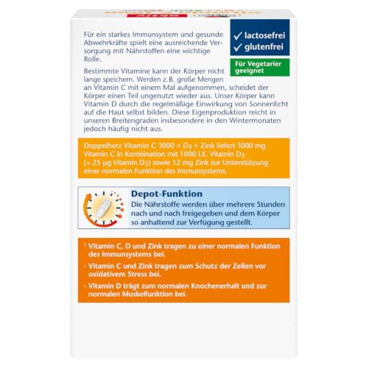 Doppelherz Vitamine C 1000 + D3 + Zink 100 tabletten - 3-pack