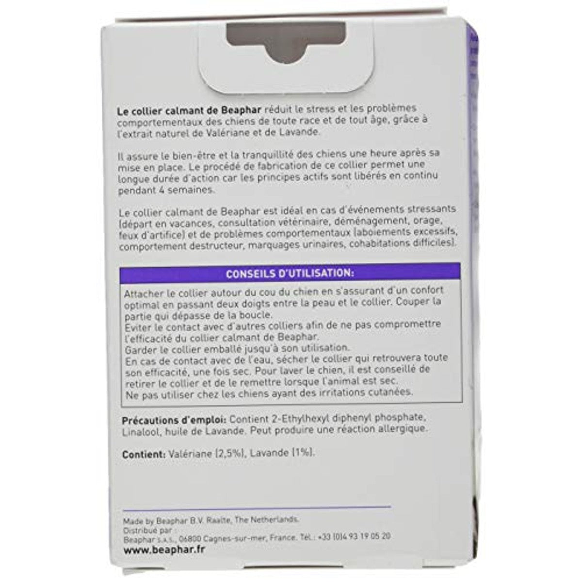 Beaphar Kalmerende halsketting hond - valeriaan - lavendel - medium - 3-pack