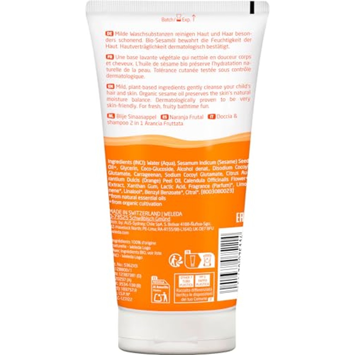 Weleda Bio Kids 2-in-1 Douche en Shampoo Sinaasappel 150 ml - 3-pack