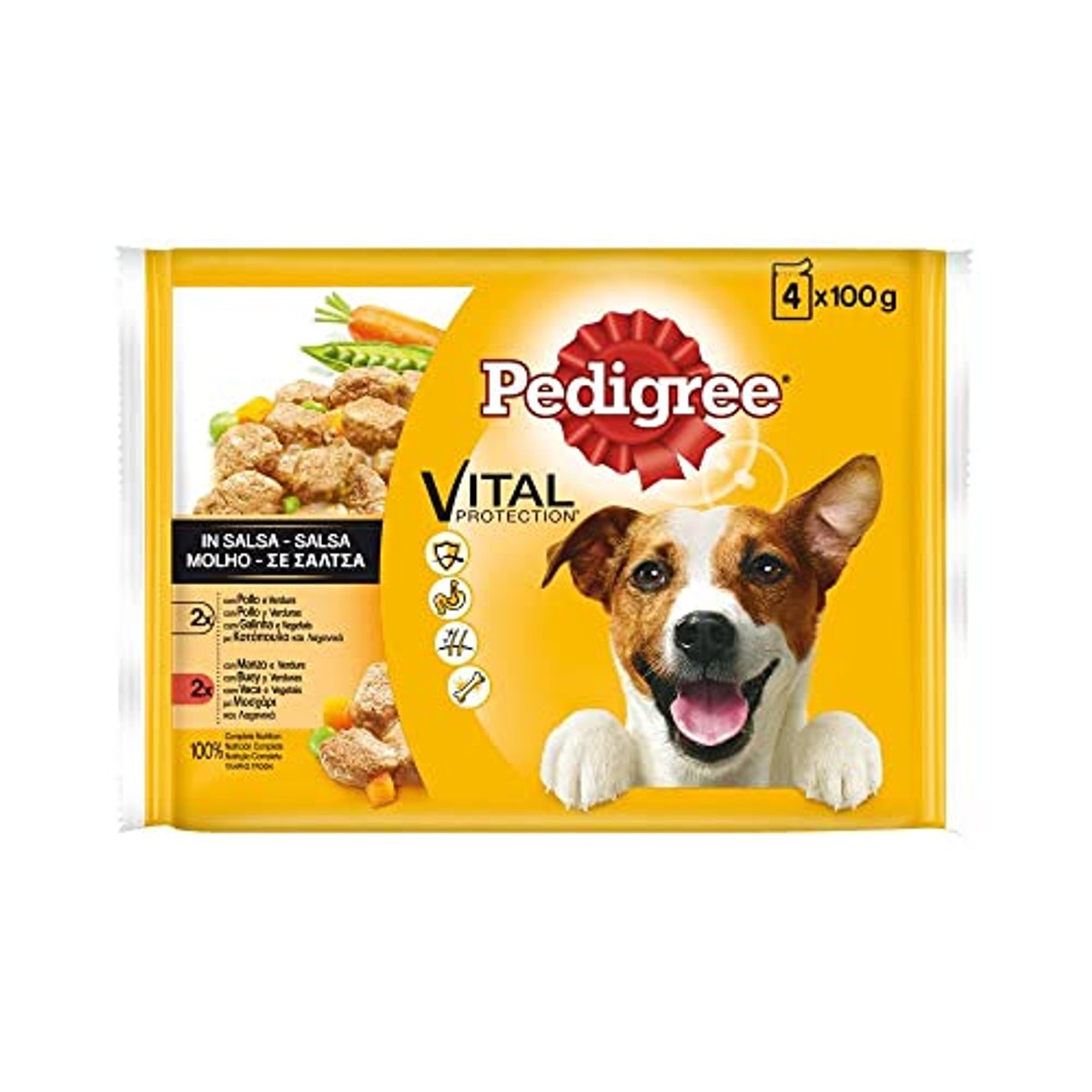Pedigree hondenvoer kip en rund met groenten in jus 13 x 4 x 100 g - 3-pack