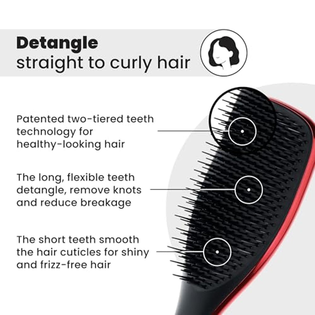 Tangle Teezer x The Devil Wears Prada Ultimate Detangler Rode Chromen - 3-pack