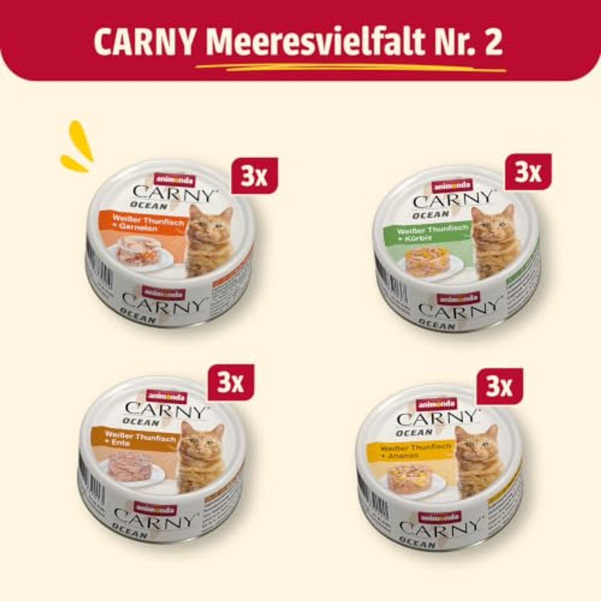 animonda Carny Ocean natvoer kattenvoer zeediversiteit 12 x 80 g - 3-pack