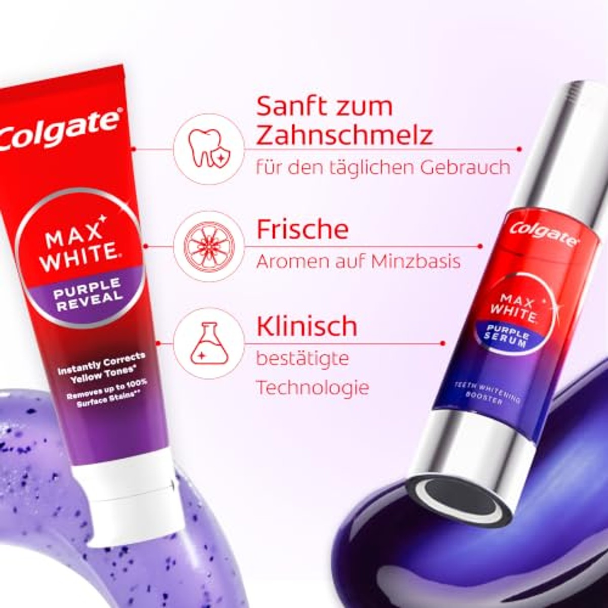Colgate Max White Purple serum 40 ml + Reveal 4 x 75 ml – Colgate