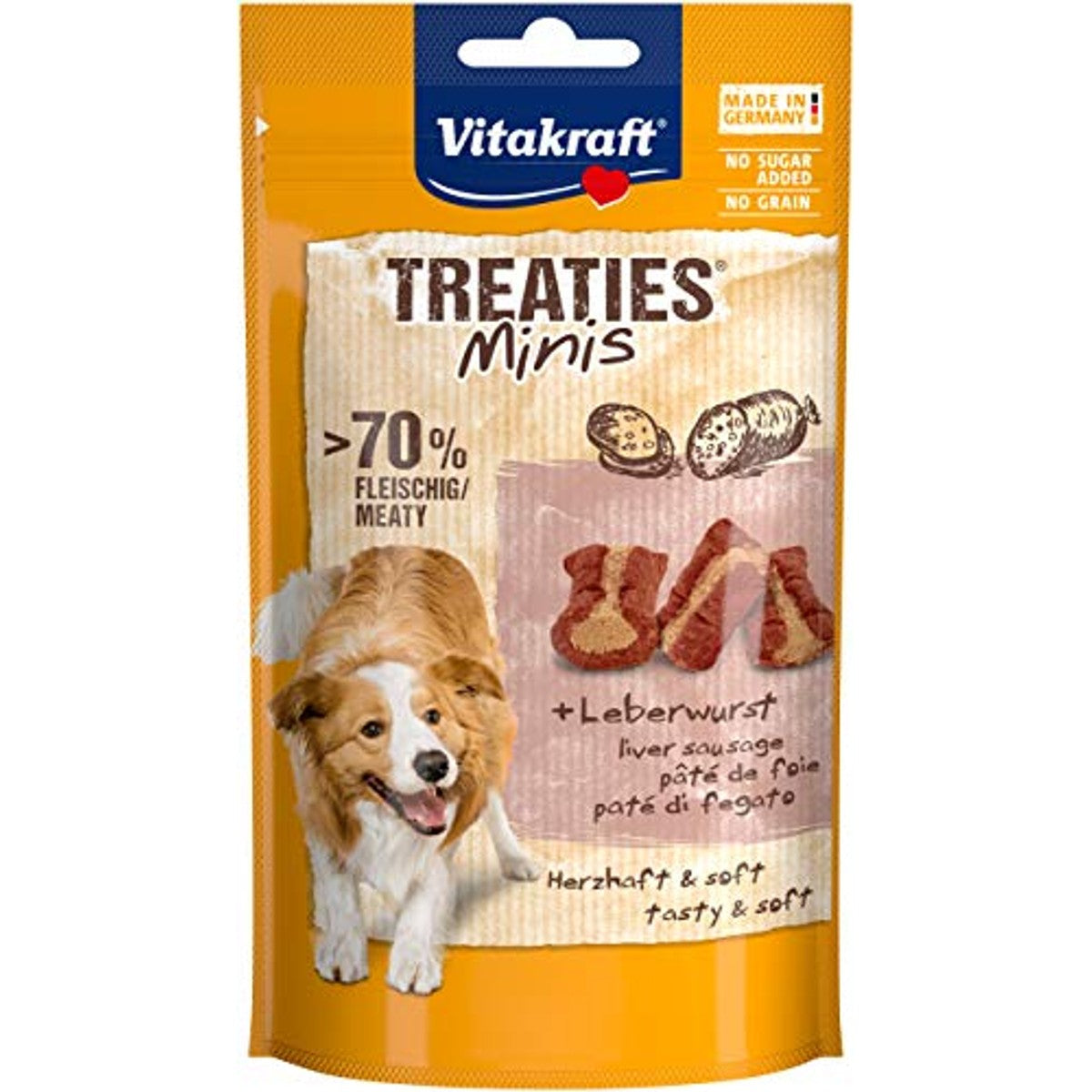 Vitakraft Hondensnack Treaties Minis leverworst, 8 x 48 g & hondensnack Beef Stick Rustico, 7 x 55 g – Vitakraft