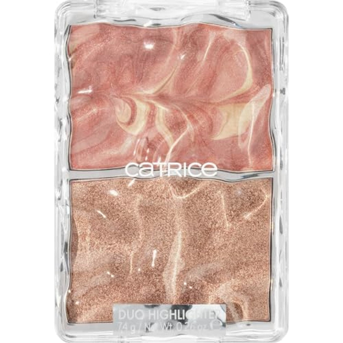 Catrice Underwater Secrets Nr. C01 Duo Highlighter, highlighter palet, goud, 2 goudtinten, direct resultaat, glanzend, stralend, veganistisch, olievrij, zonder parfum, zonder alcohol, per stuk verpakt – Catrice Cosmetics
