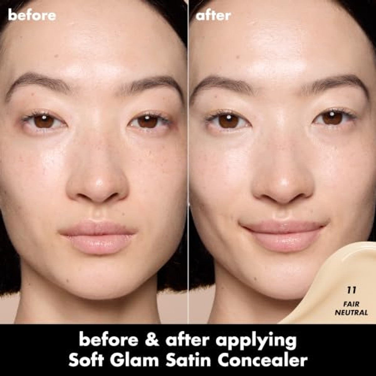 e.l.f. Soft Glam satijnen concealer, gemiddelde dekking voor onzuiverheden en ogen, slijt niet, langdurig, veganistisch en dierproefvrij, 11 fair neutraal – e.l.f.